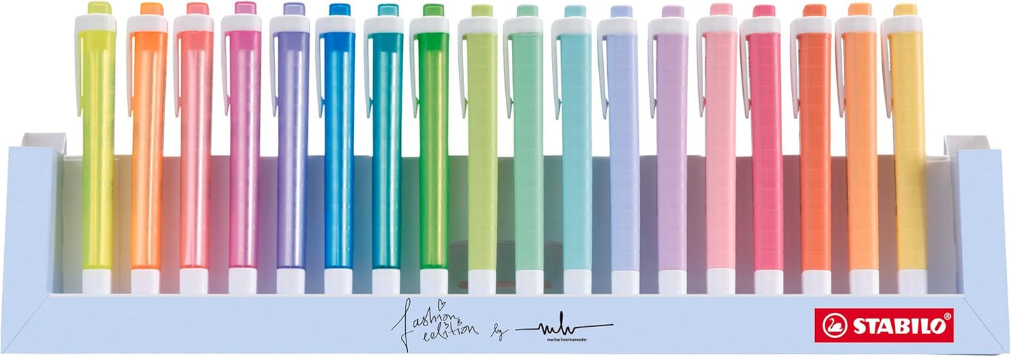 STABILO Highlighter Swing Cool Deskset of 18 Colors for Easy Use