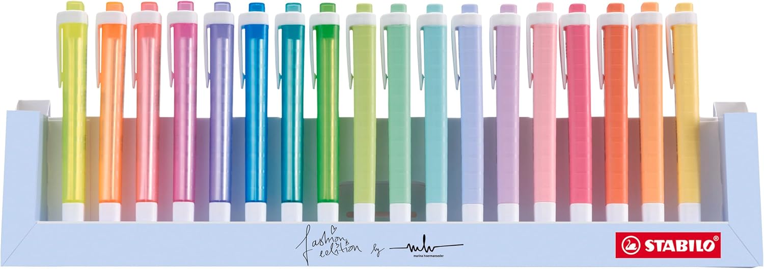 STABILO Highlighter Swing Cool Deskset of 18 Colors for Easy Use