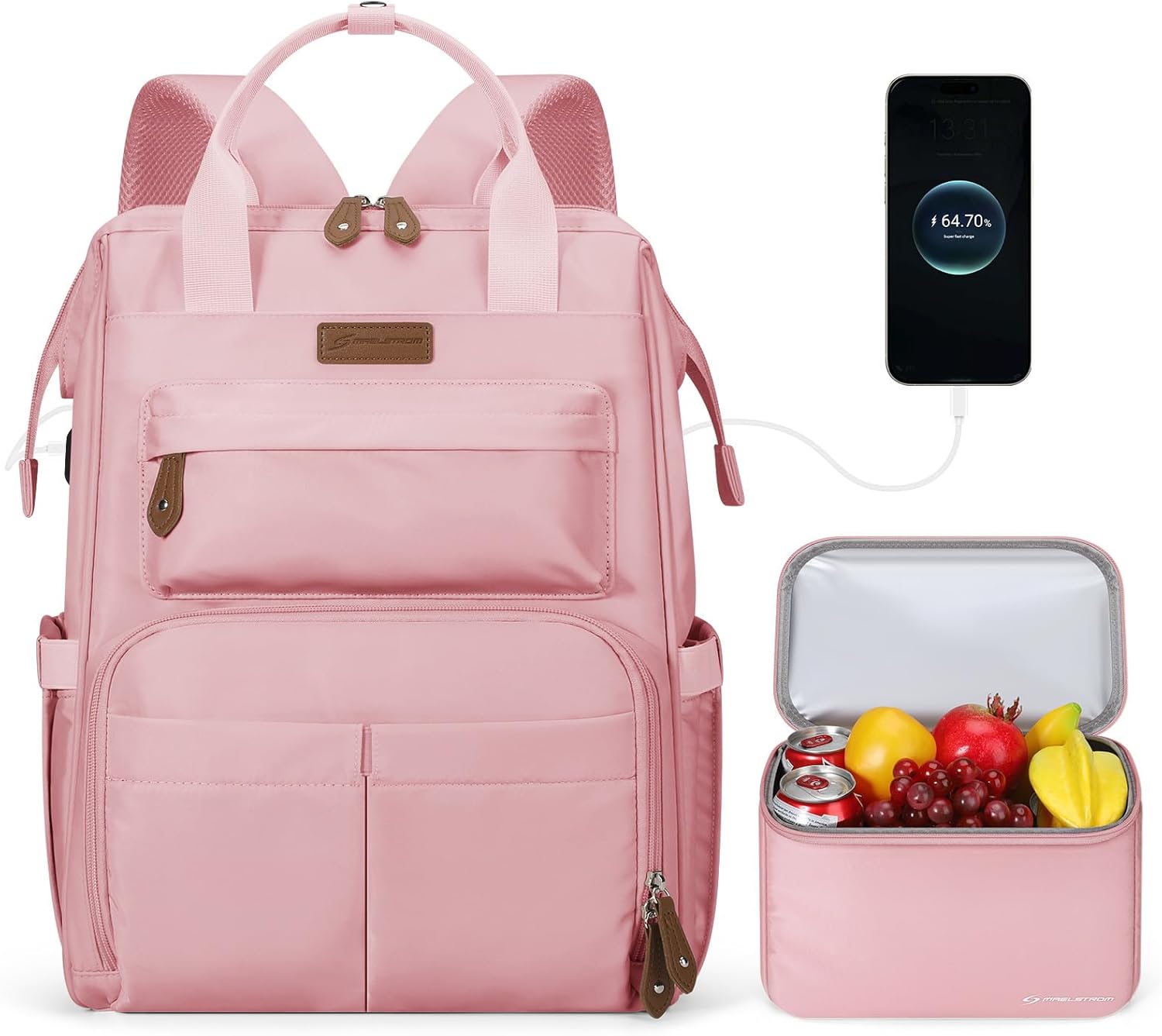 Maelstrom Travel Backpack for Women Men with Insulated Lunch Box