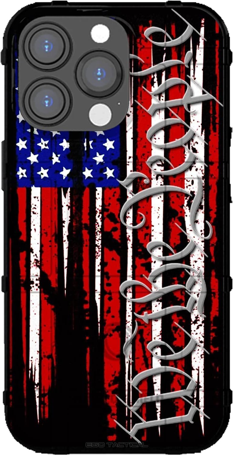 EGO TACTICAL Rugged Shield Case for iPhone 16 Pro Max - USA Flag