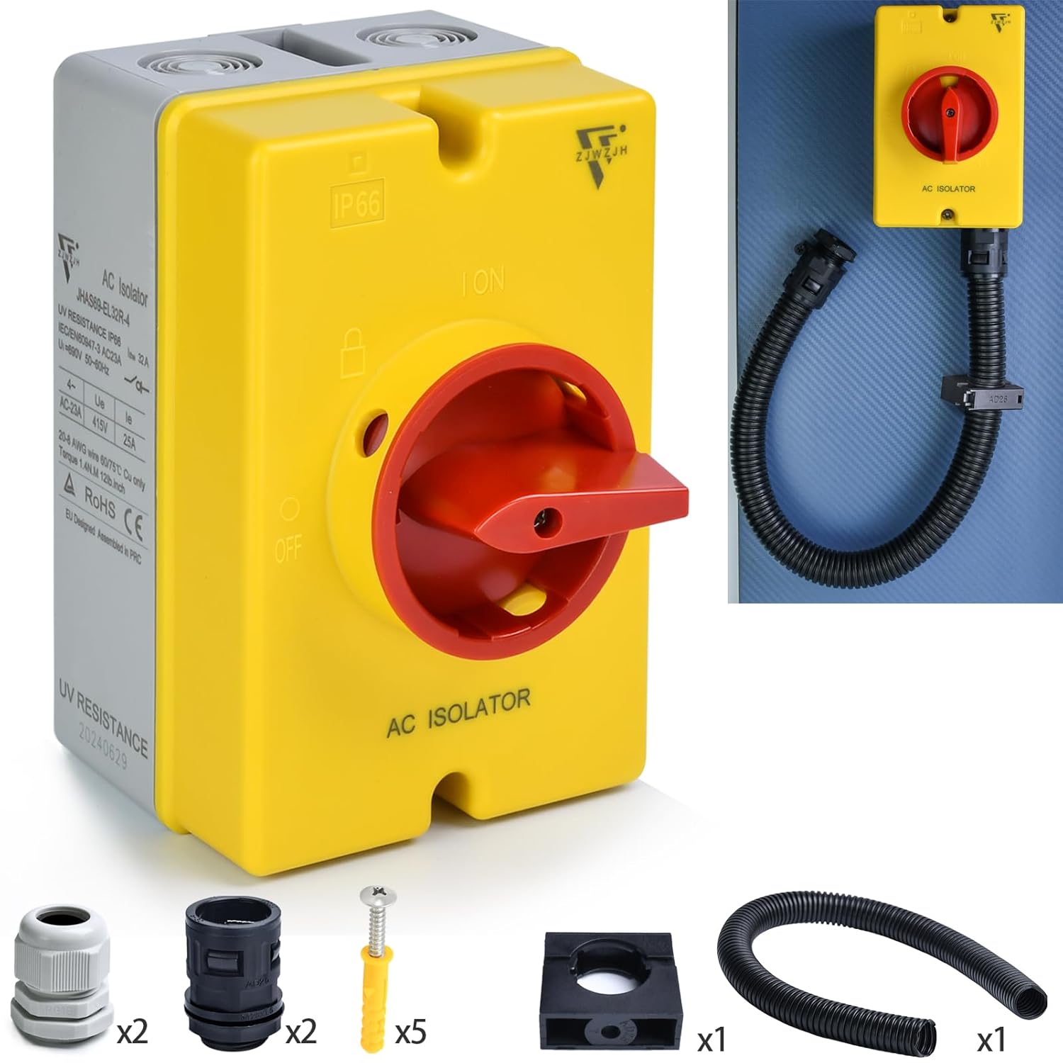20 Amp AC Disconnect Switch for Safe Outdoor Electrical Control