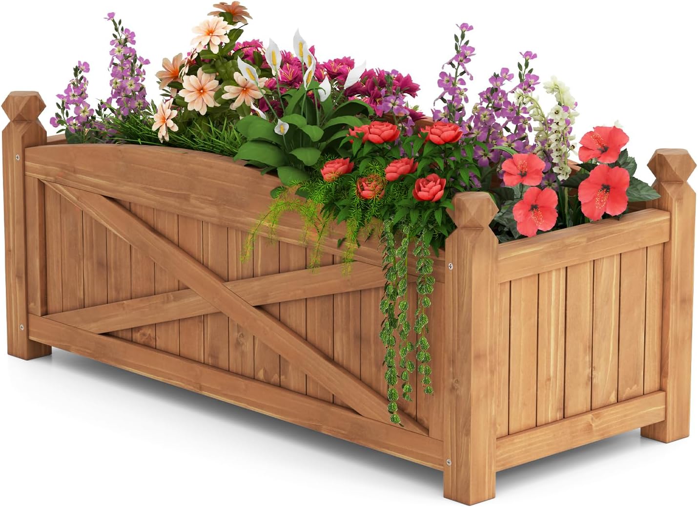 HAPPYGRILL Wooden Raised Garden Bed for Outdoor Planting Needs