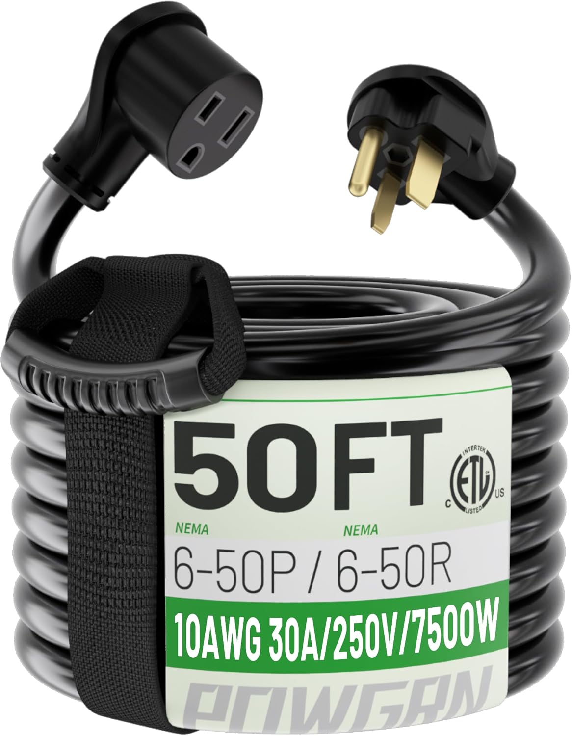 POWGRN 30 AMP 50ft Welder Extension Cord for Heavy Duty Use