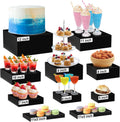 Buffet Risers 10PCS Black Acrylic Display Stands - Tiered Dessert