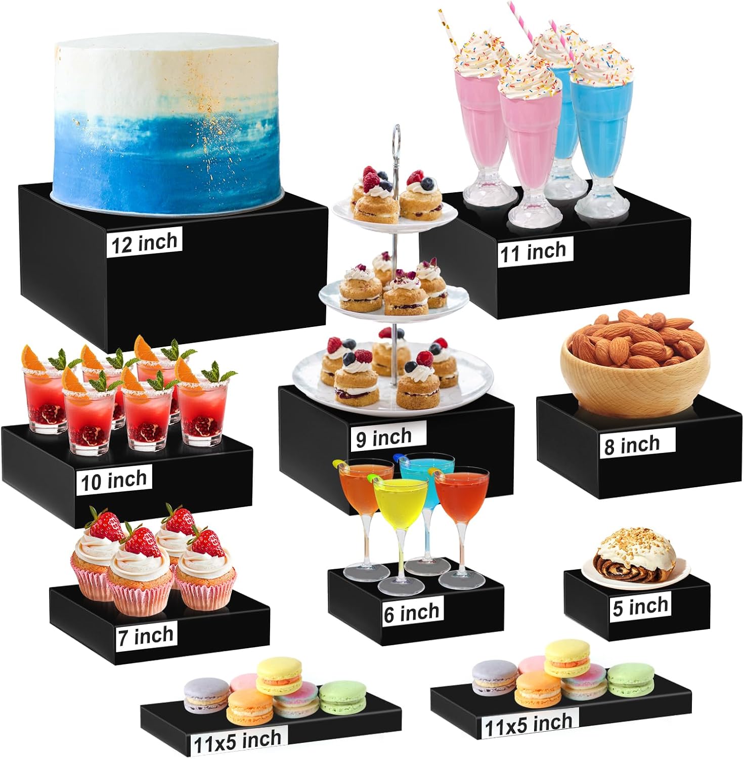 10PCS Buffet Risers for Elegant Display at Events and Gatherings