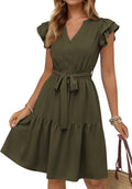 KIRUNDO Women Flutter Sleeve Summer Dress - Flattering Flowy Sundress