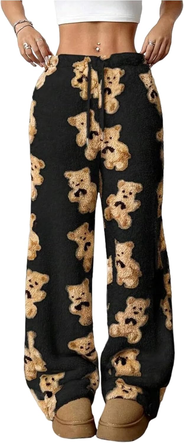 ZAFUL Women's Fuzzy Plush Pajama Pants for Cozy Comfort