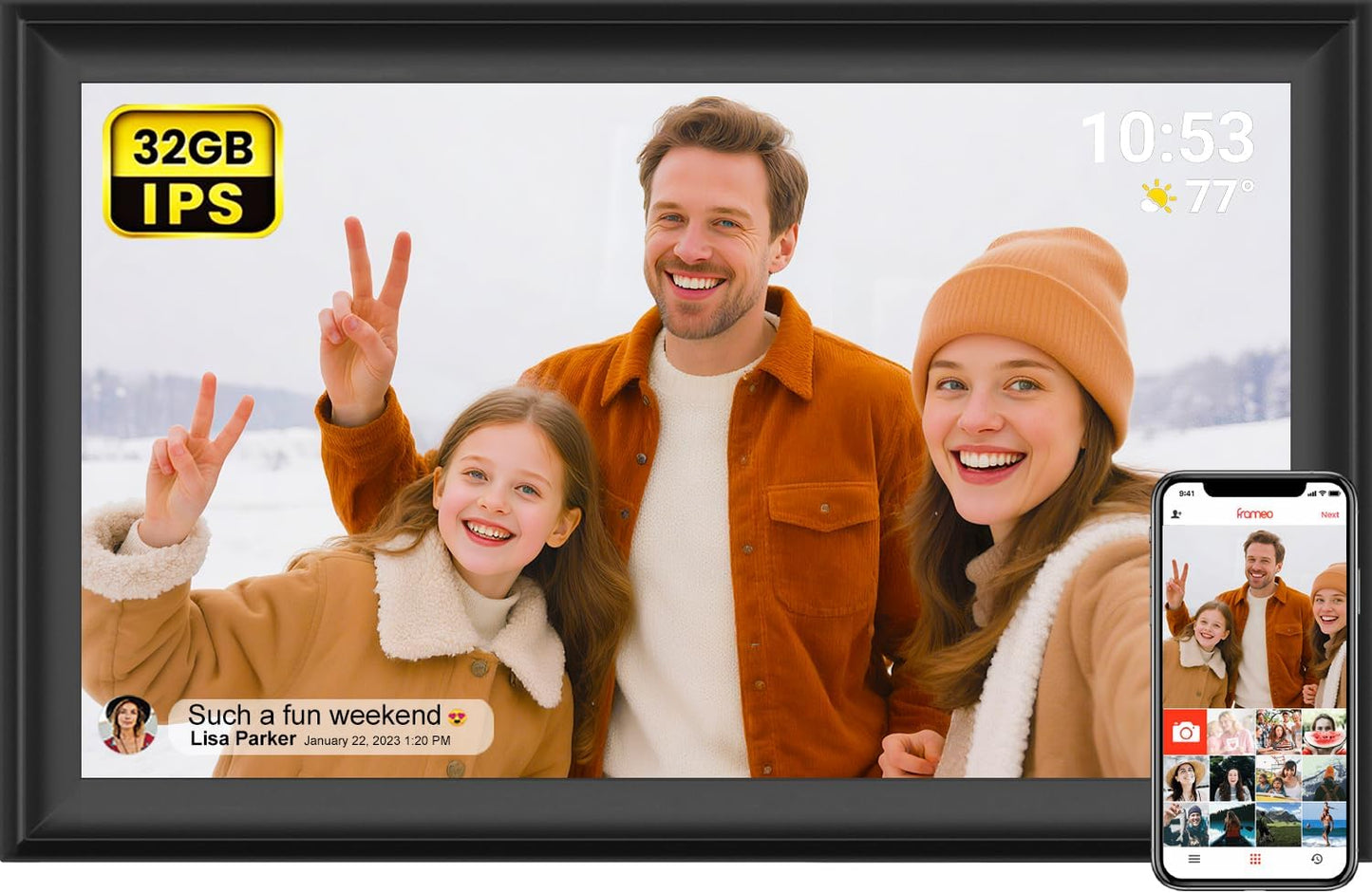 Frameo 15.6 Inch Digital Photo Frame with WiFi and Touchscreen