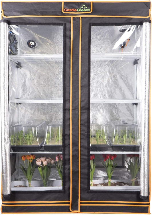 CastleGreens 48x24x72 XL Grow Tent - Waterproof, Heavy-Duty, 4-Layer Planting Solution