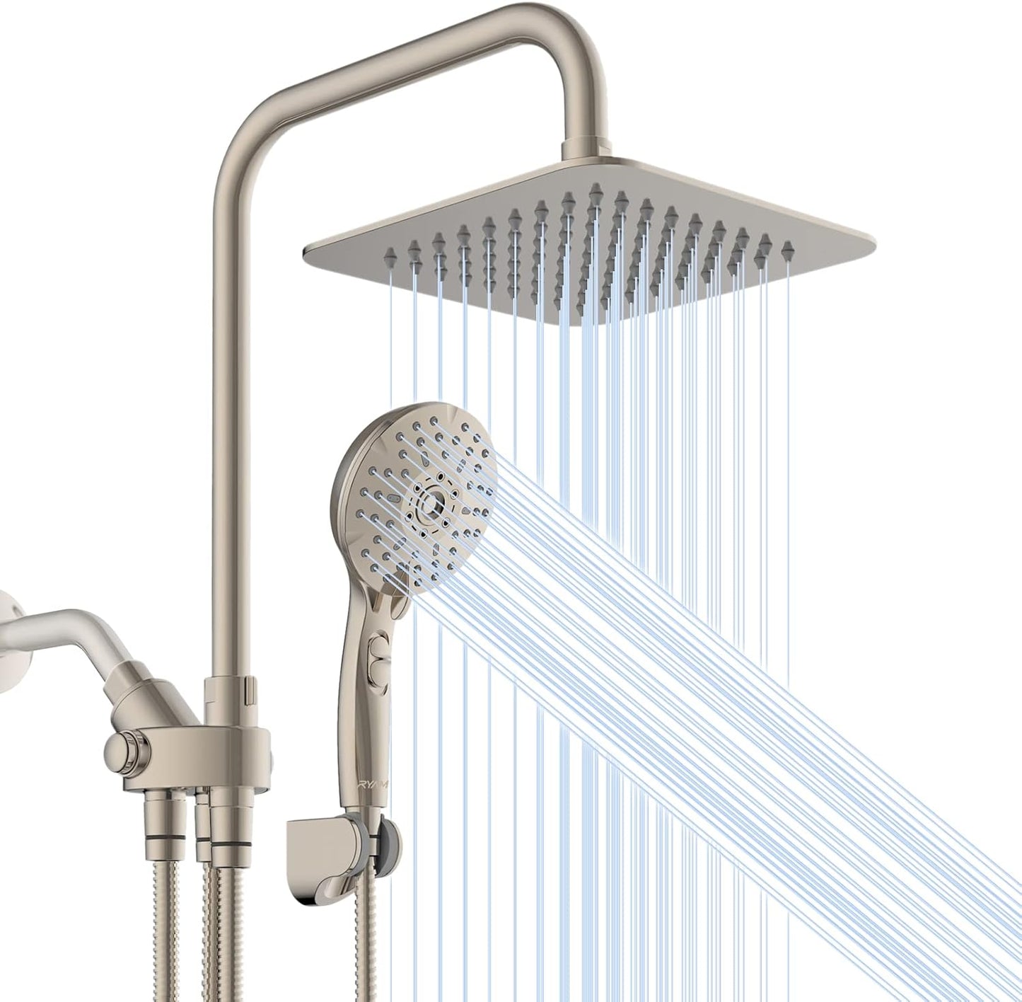 Dual Shower Head Combo with 8 Rainfall Shower Head Experience