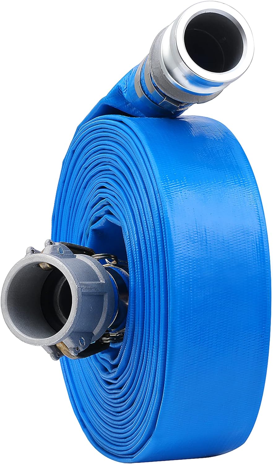 2 Inch x 50ft PVC Lay Flat Discharge Hose for Heavy Duty Use