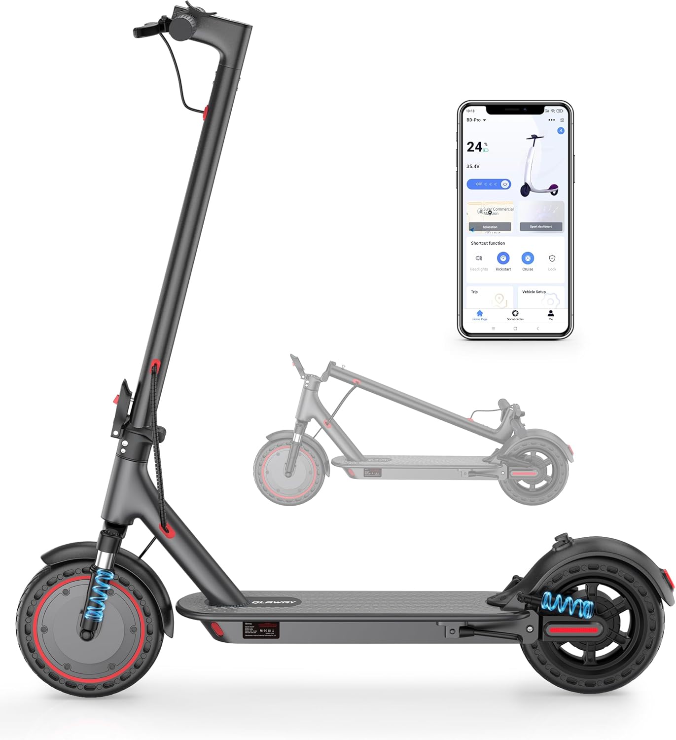 Electric Scooter for Adults with Dual Braking and Suspension