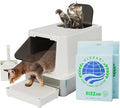 Stainless Steel Cat Litter Box Enclosed Top-Entry - Large, Leak Proof