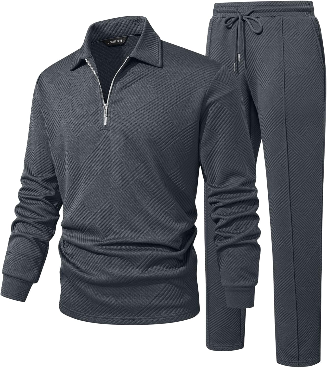 JMIERR Men's 2 Piece Outfits Stylish Quarter Zipper Tracksuit