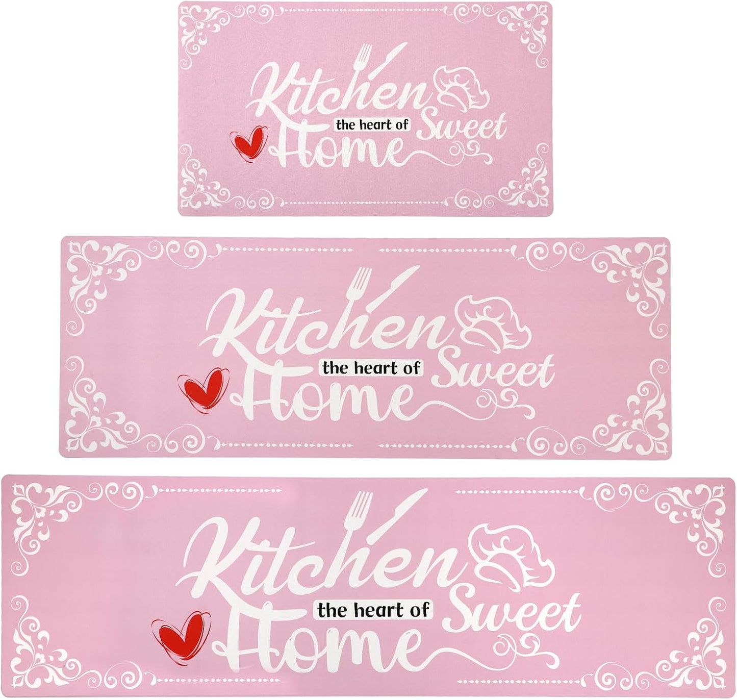 Pink Kitchen Runner Rugs Set of 3 for Comfort and Style