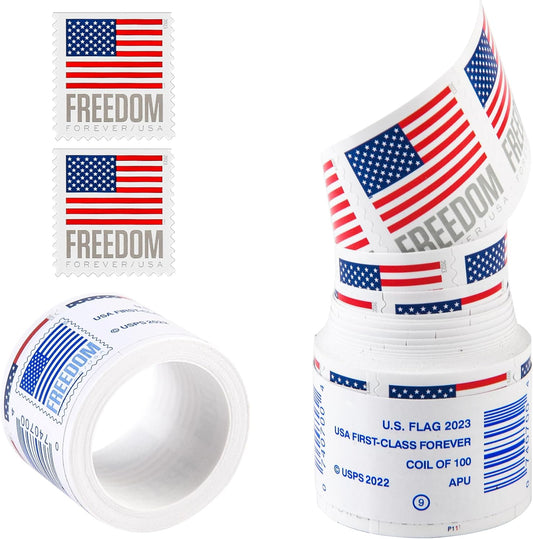 2023 Forever American Flag Postage Roll of 100 for Mailing Needs