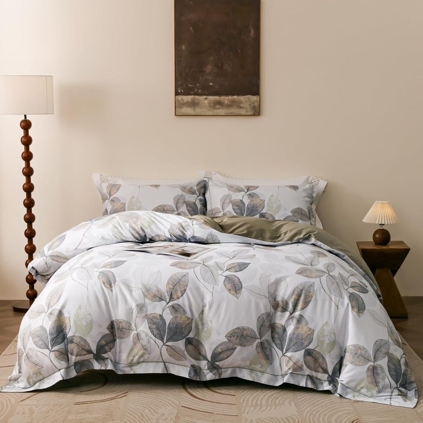 Ultra Soft Floral Pattern Duvet Cover Set King Size 100% Cotton