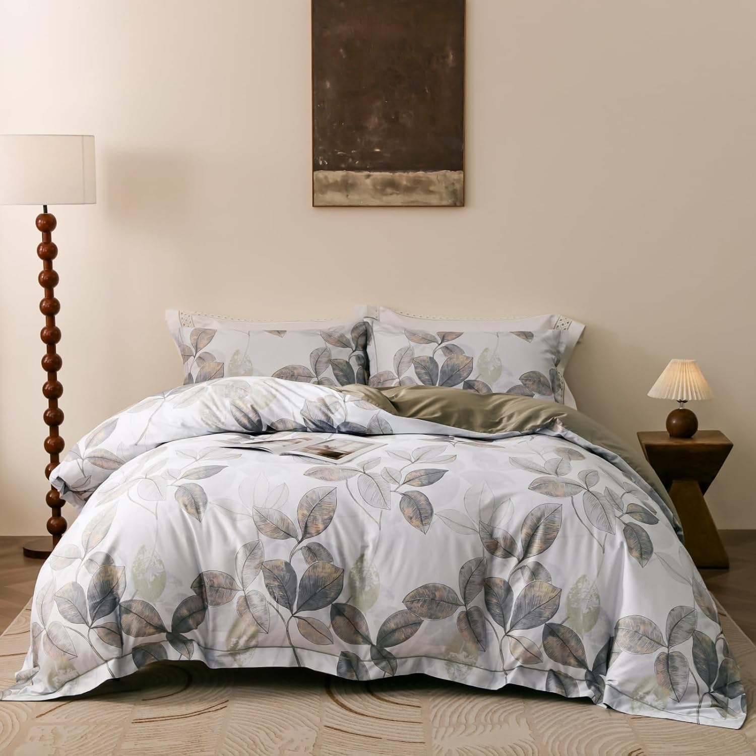 Ultra Soft Floral Pattern Duvet Cover Set King Size 100% Cotton