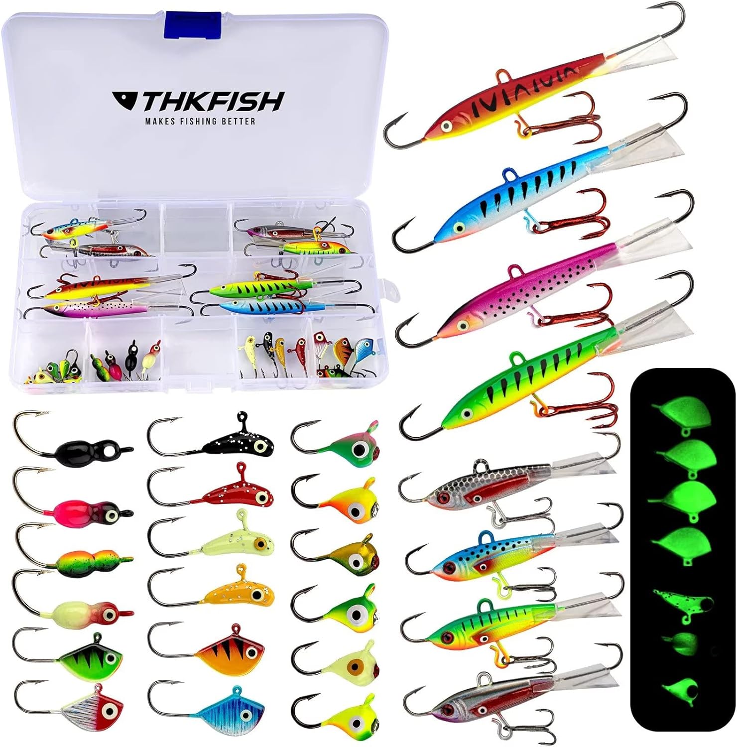 Hard Ice Fishing Lures Kit by THKFISH