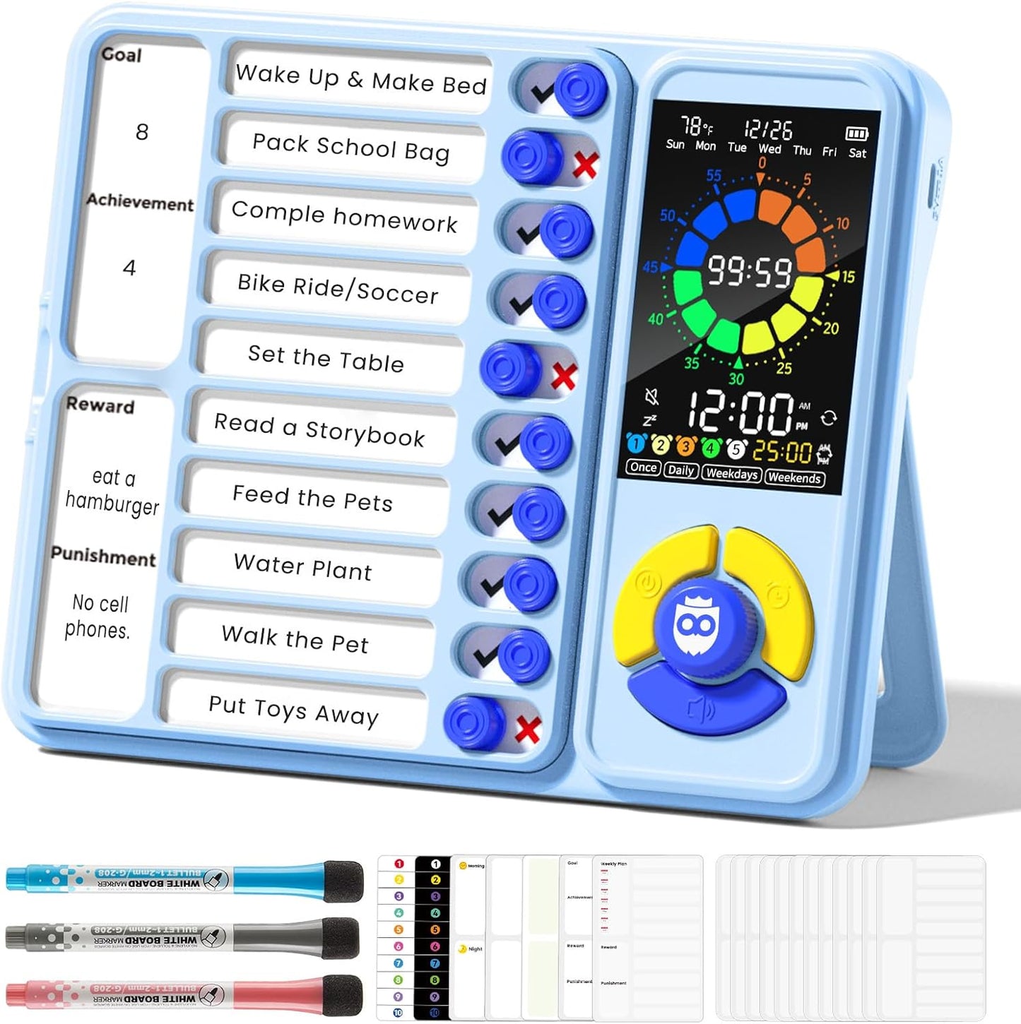 Mooking 5-in-1 Visual Timer for ADHD and Autism Support Tools