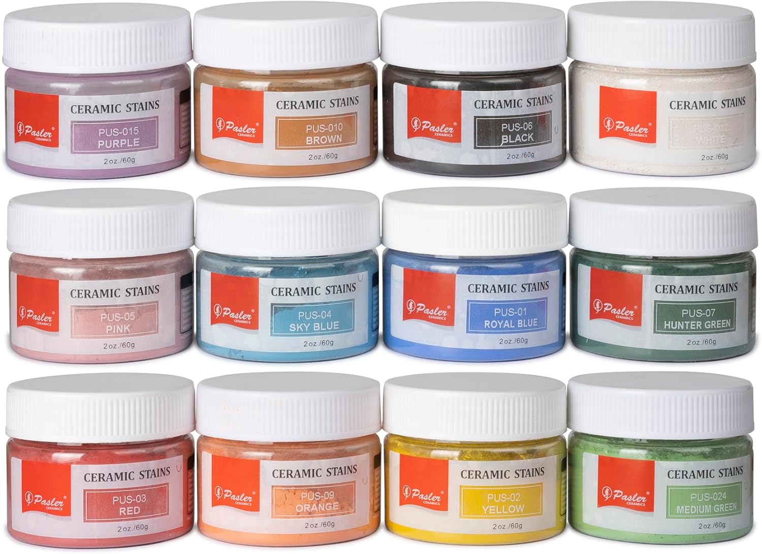 Pasler Ceramic Stains for Clay and Pottery Glaze - 12 Colors
