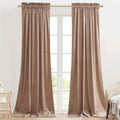 StangH Blush Beige Velvet Curtains for Living Room 96 in Long