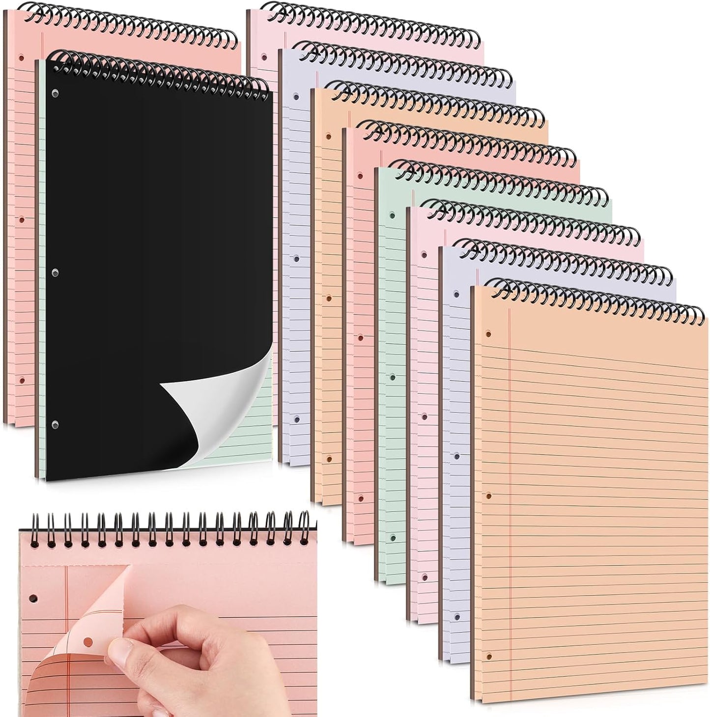 Top Spiral Notebook 10 Packs 8.5in x 11in for Note Taking
