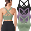 Sports Bras for Women High Impact Cross Back Strappy - Supportive Crop