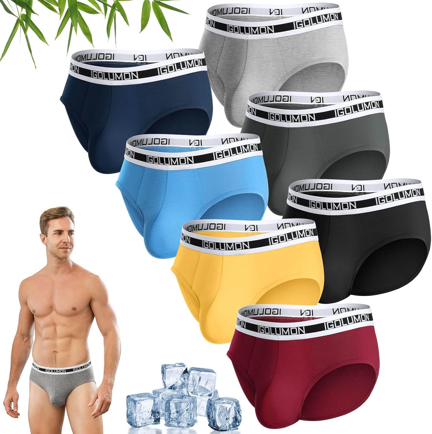 IGOLUMON Mens Underwear Briefs 7 Pack for Comfort and Support