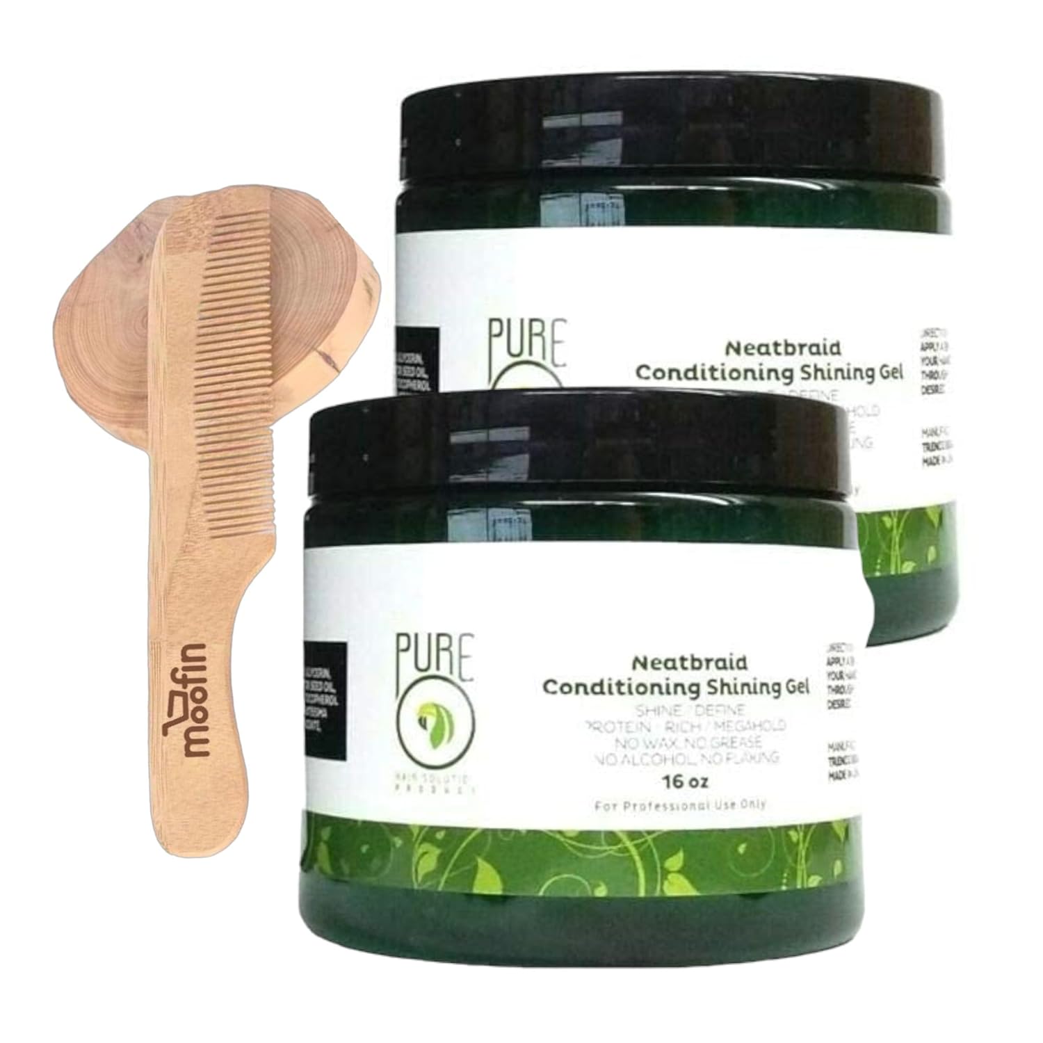 Neatbraid Braiding Gel 16 Oz with Wooden Comb for Perfect Styles