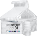 Ultra Heavy Duty Plastic Clothes Hangers 38 Pack - Thick, Durable
