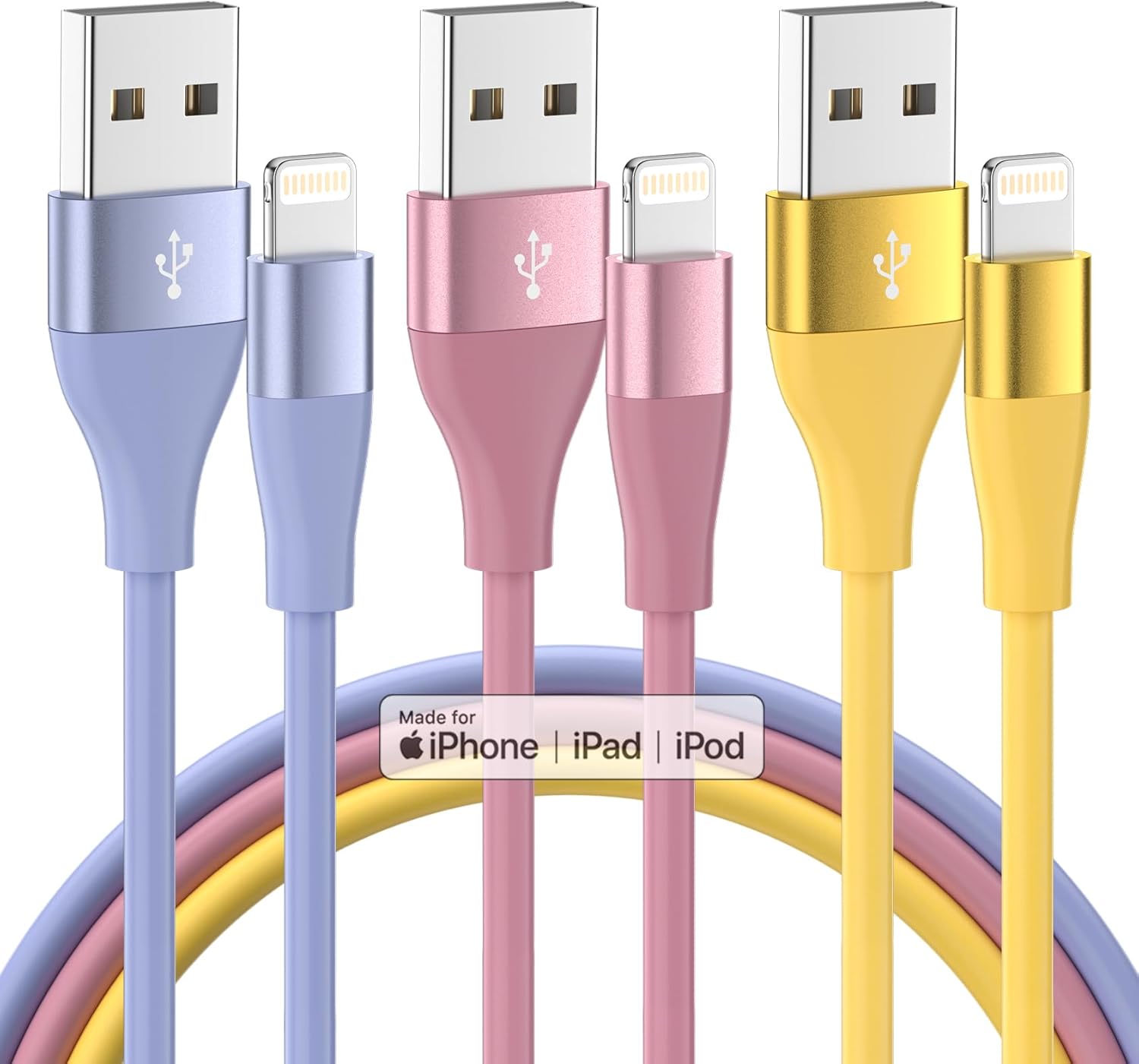 Fast Charge iPhone Cable 3Pack 10FT - Apple MFi Certified Power Boost