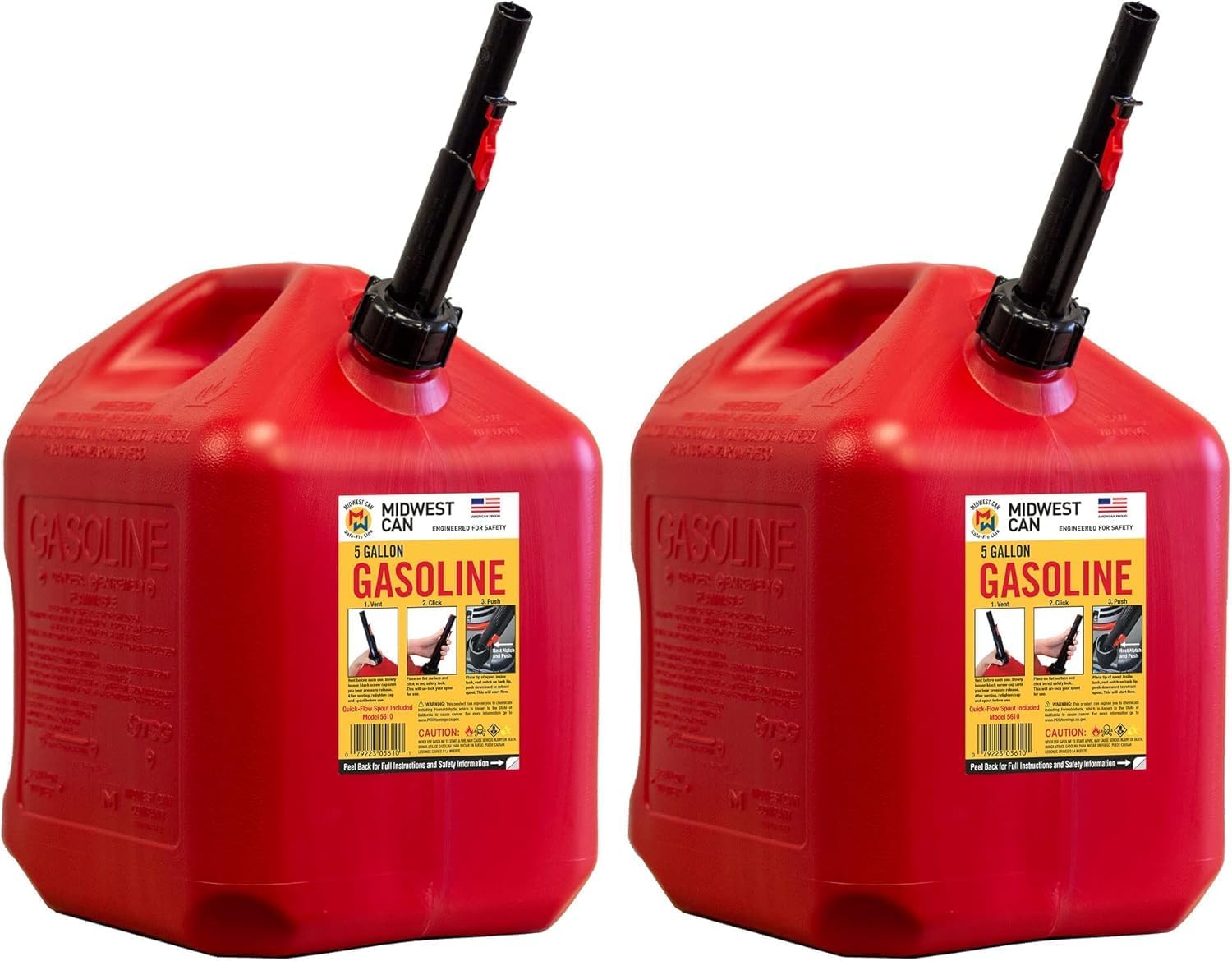 5 Gallon Gas Can Fuel Container Jugs for Outdoor Equipment