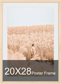 20x28 Poster Frame Solid Wood with Mat for 16x24 - Natural