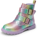 Glitter and Rainbow Kids Ankle Boots with Side Zipper - Dress Up Ready