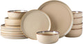 AmorArc Stoneware Dinnerware Set 24pc - Unique Reactive Glaze