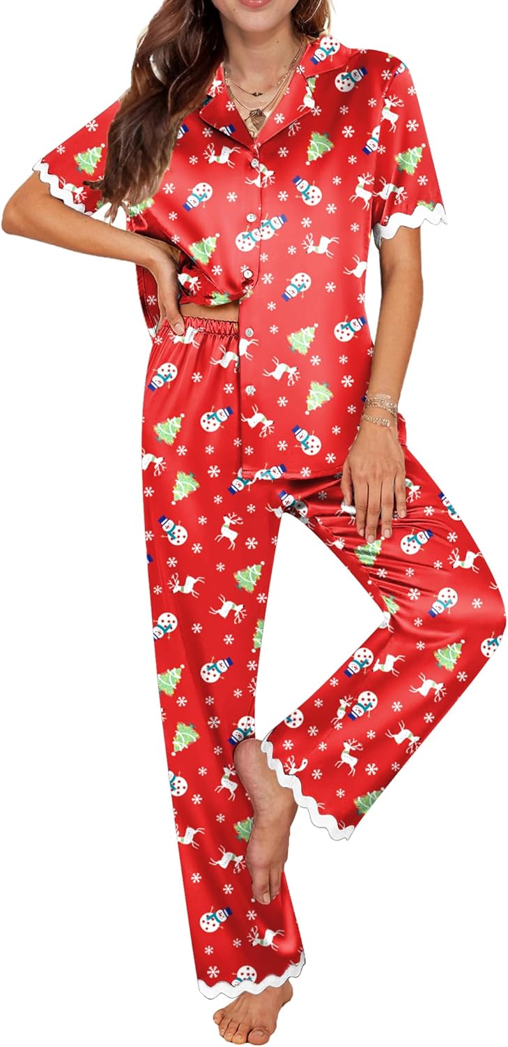 Ekouaer Womens Silk Satin Pajamas Set for Ultimate Comfort
