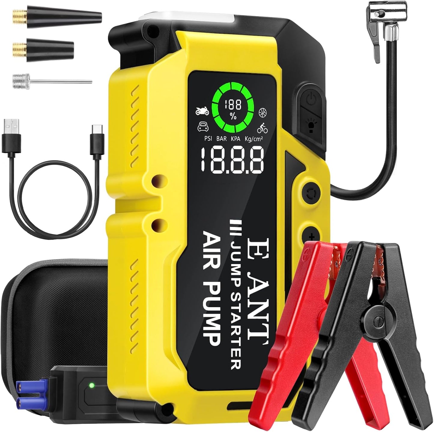 Car Battery Jump Starter with Air Compressor for Emergencies