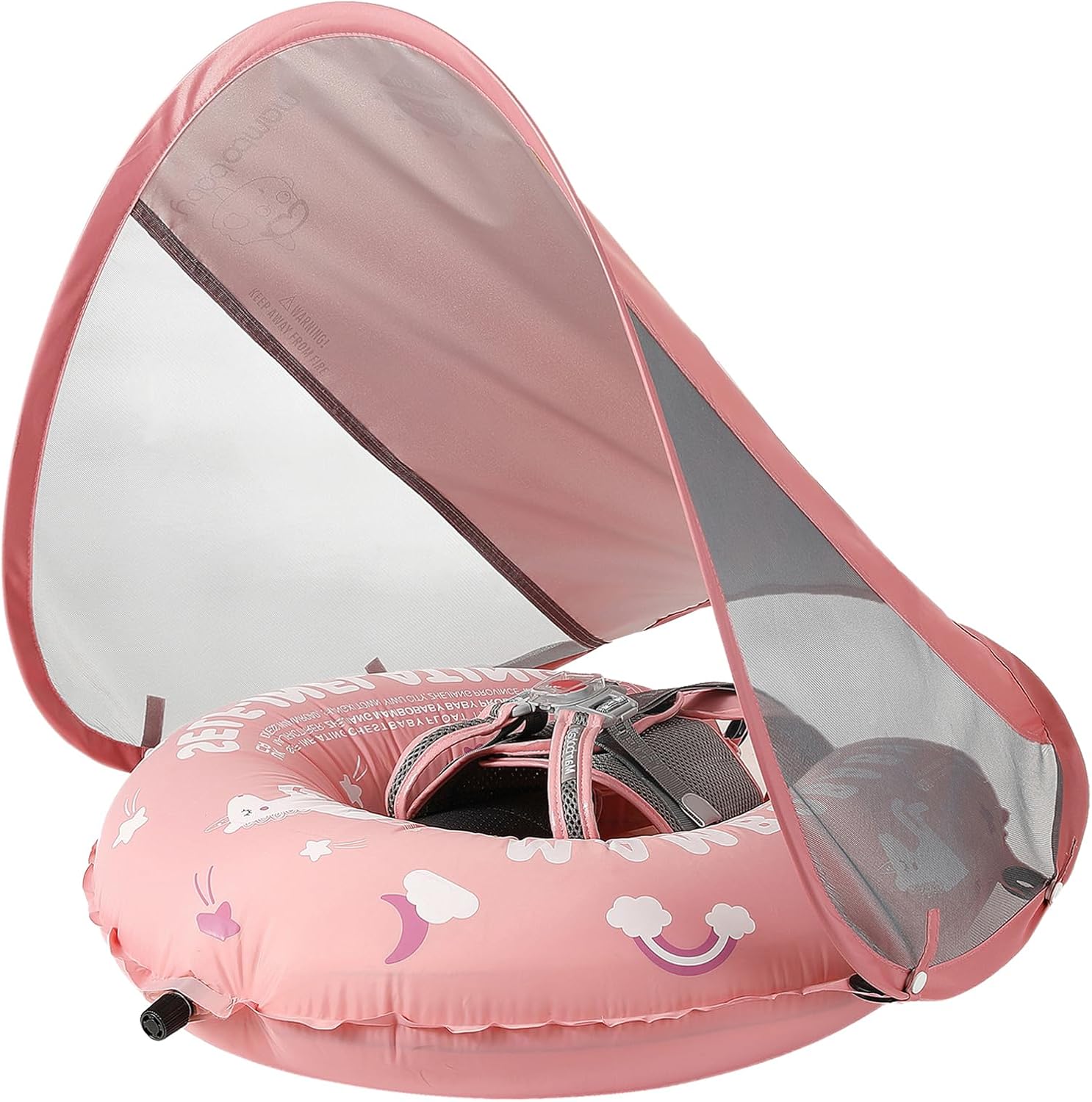 Mambobaby Float Self-Inflating Baby Pool Float with Canopy