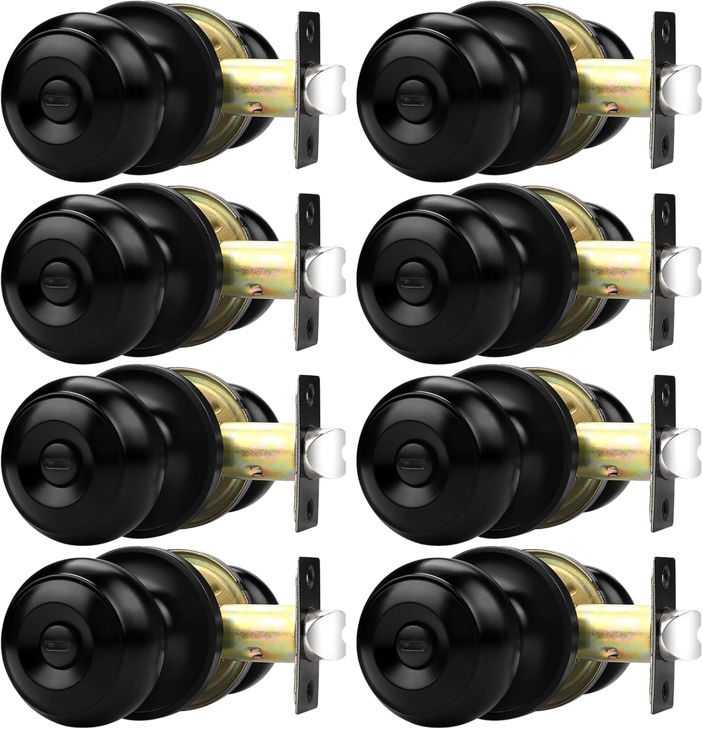 Probrico Black Door Knob 8 Pack for Modern Interior Spaces