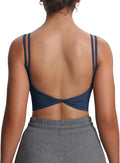 Aoxjox Women's Workout Sports Bra - Twist Back Low-Profile Fit