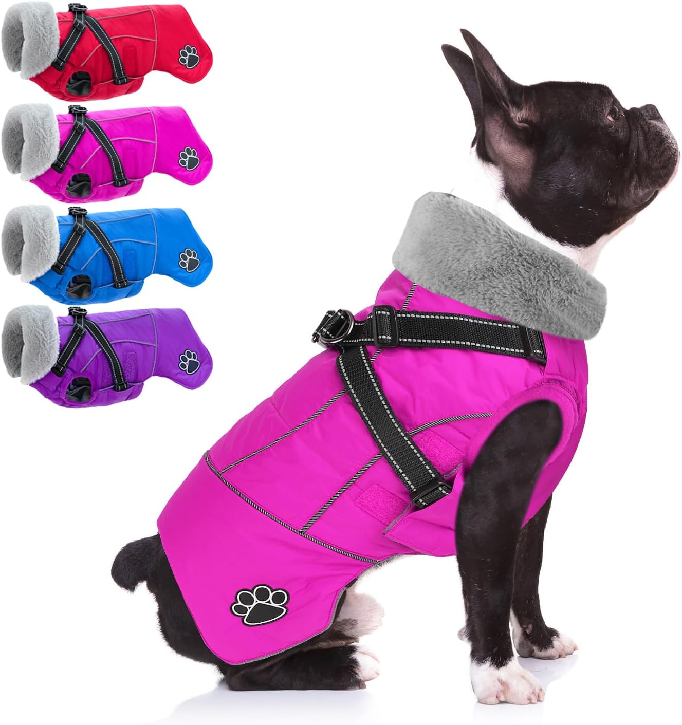 Doglay Dog Coat with Harness: Reflective Warm Jacket for Dogs