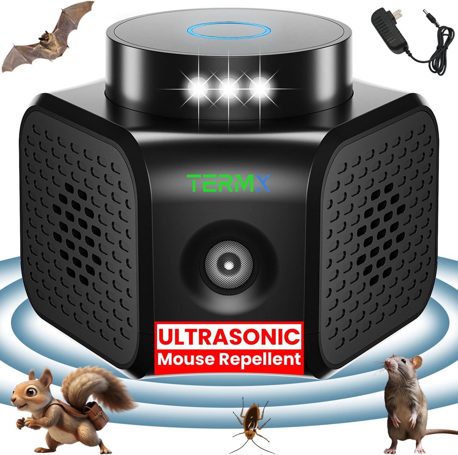 Ultrasonic Pest Repeller Indoor with 4 Modes for Rodent Control