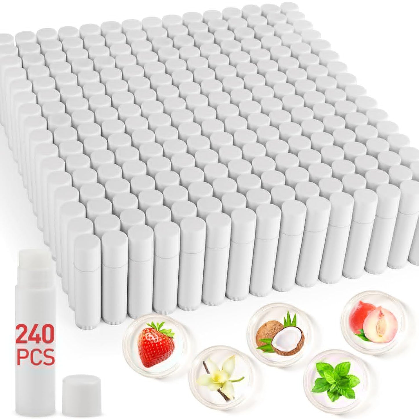 240 Pack Natural Lip Balm Bulk Blank Tubes for Customization