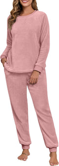 PrinStory Fluffy Pajamas for Women Soft Fleece Warm Pajama