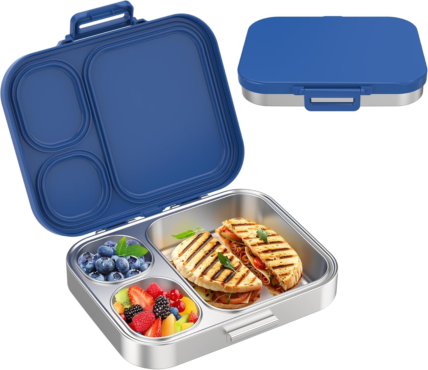 Stainless Steel Bento Lunch Box for Kids - 3 Compartment Design