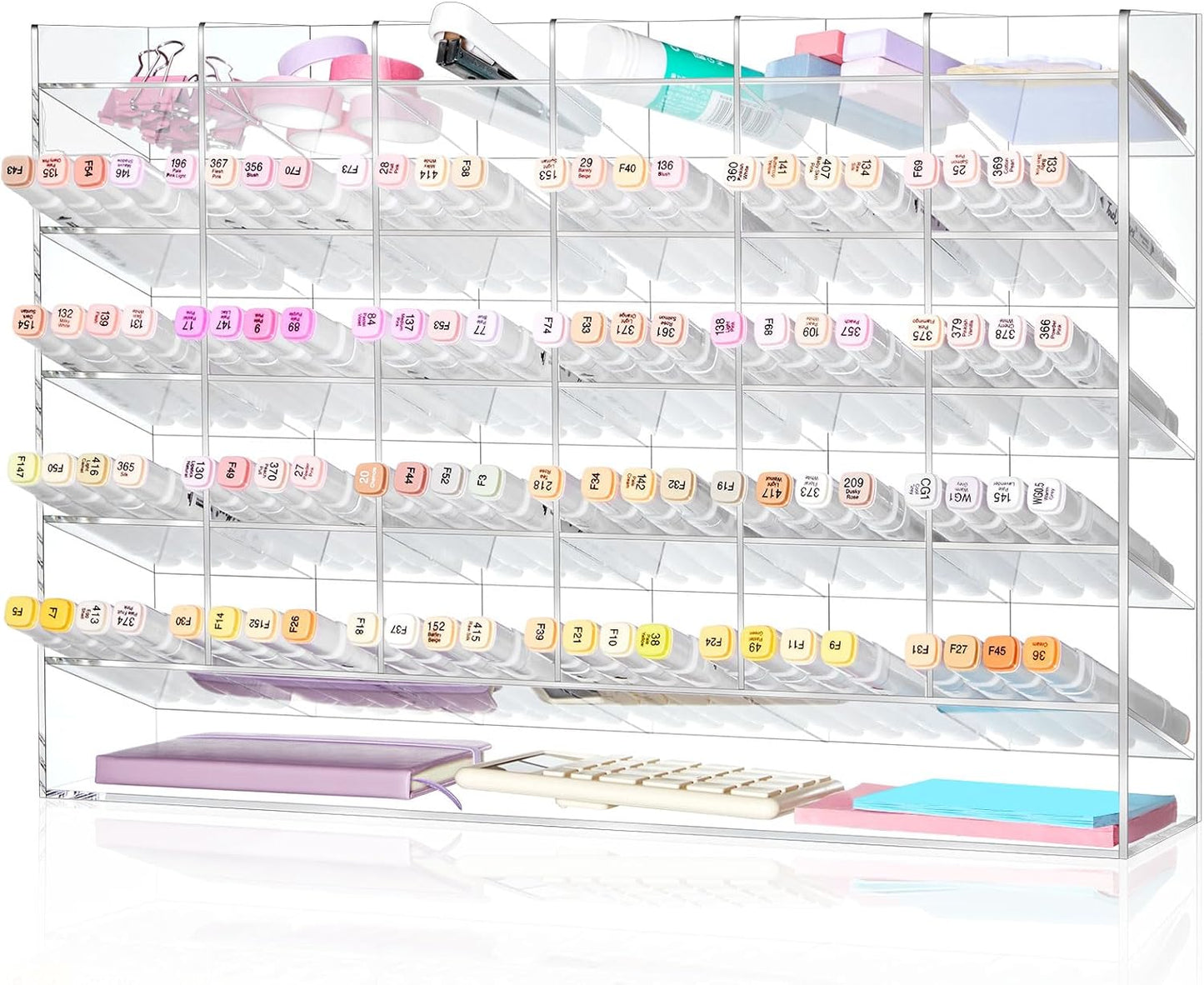 Acrylic Pen Organizer for Office Desk - Space Saving Storage