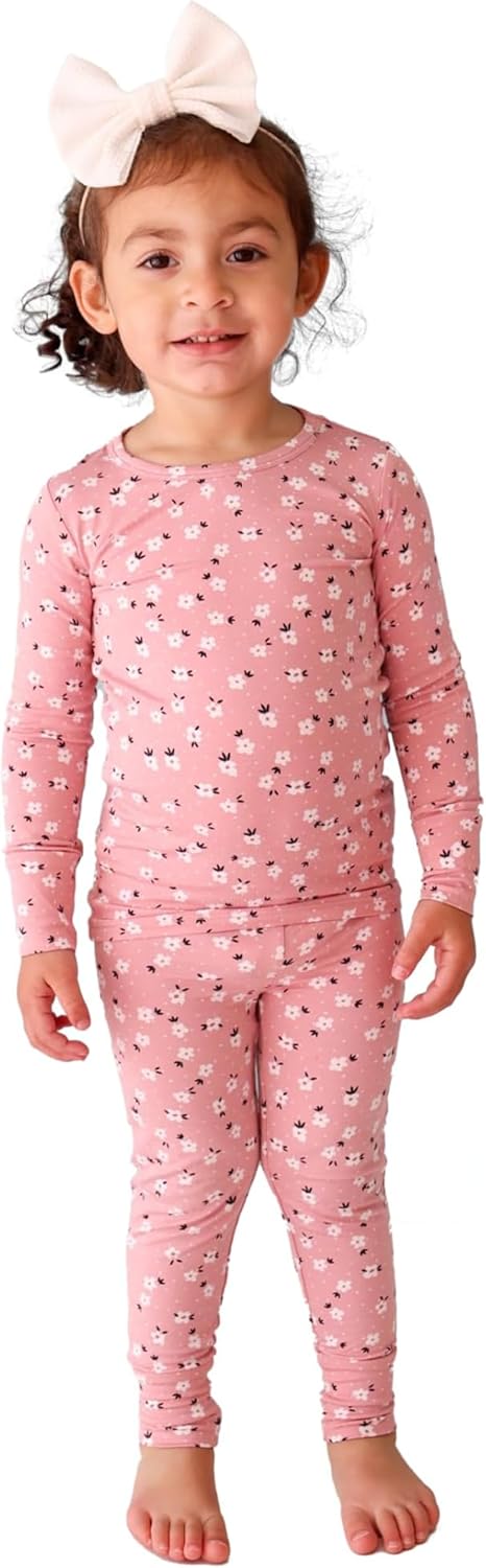 Posh Peanut Girls Pajamas - Soft Bamboo PJs for Kids Comfort