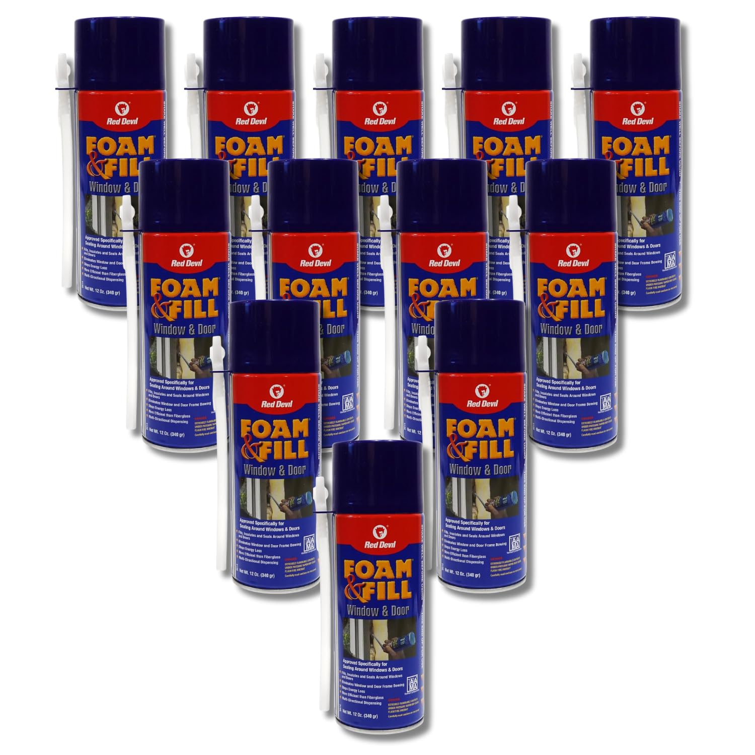 Red Devil Foam & Fill Sealant for Windows & Doors, 12 Pack