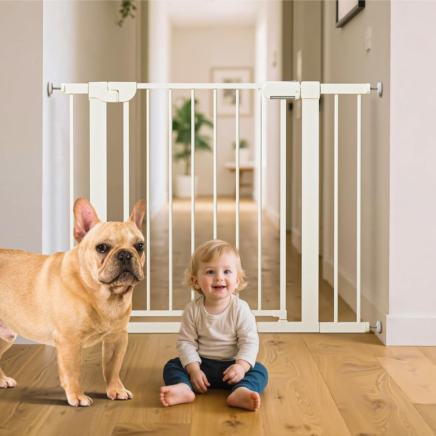 29.5-40.6in Baby Gate for Stairs - Safe and Easy Installation